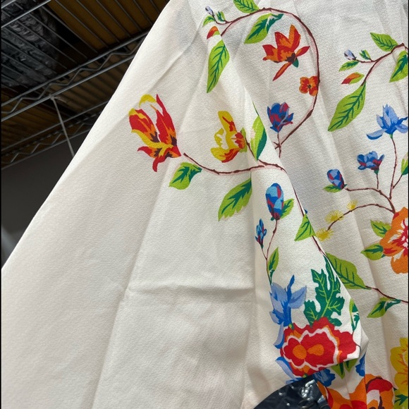 Bohemian Cream Floral Print Kimono Sleeve Crop Top - Picture 6 of 10